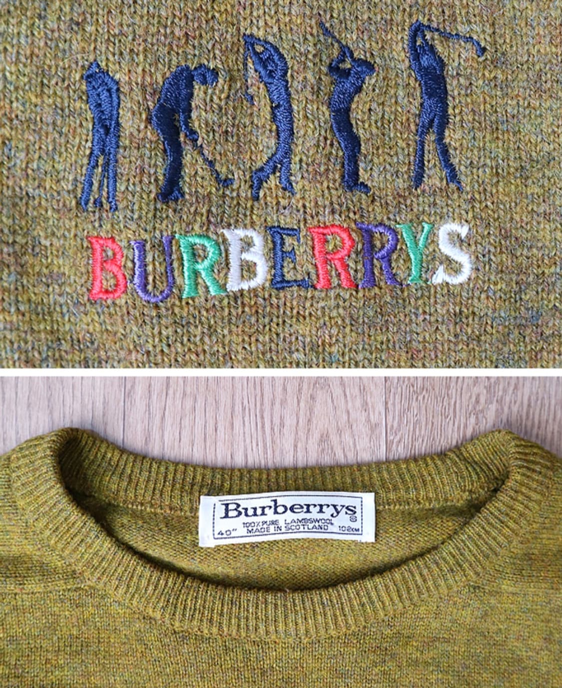  80-90S BURBERRY 버버리 울100% 빈티지클래식 니트 상품이미지4