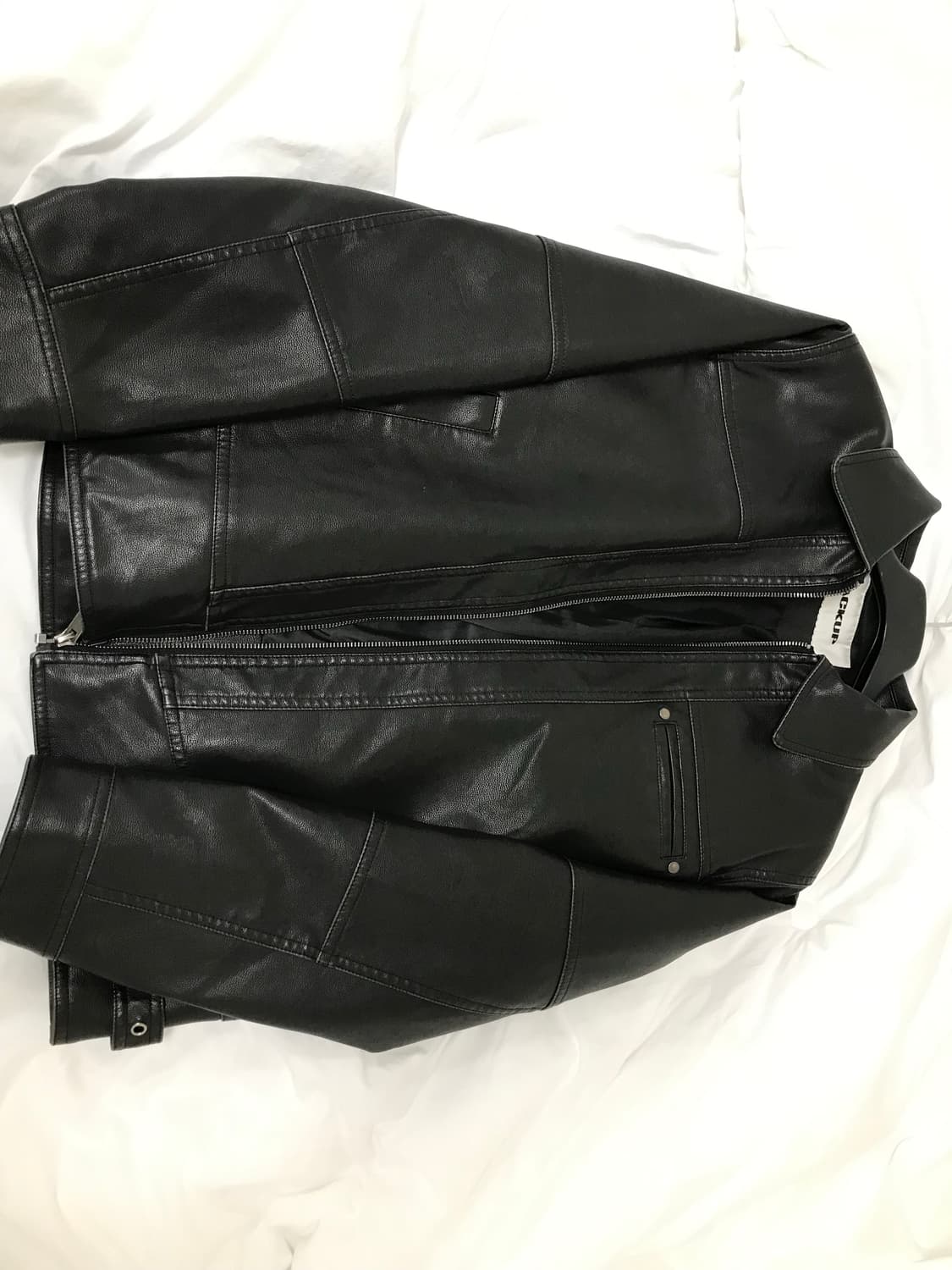 블랙업 쿠다 워싱 레더 자켓 상품이미지1