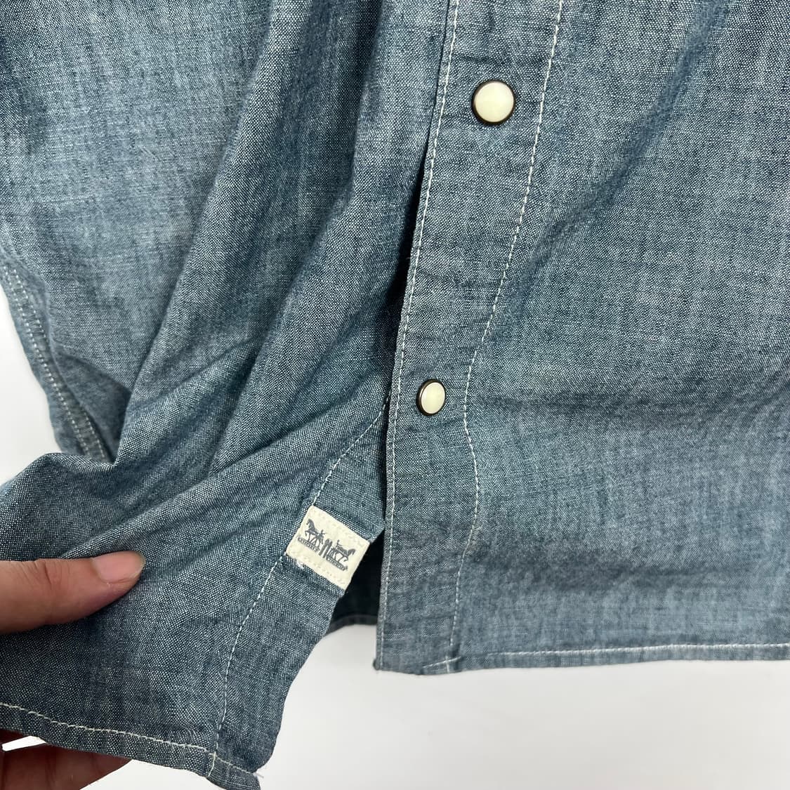 Levis 리바이스 샴브레이 웨스턴 반팔 셔츠 상품이미지4