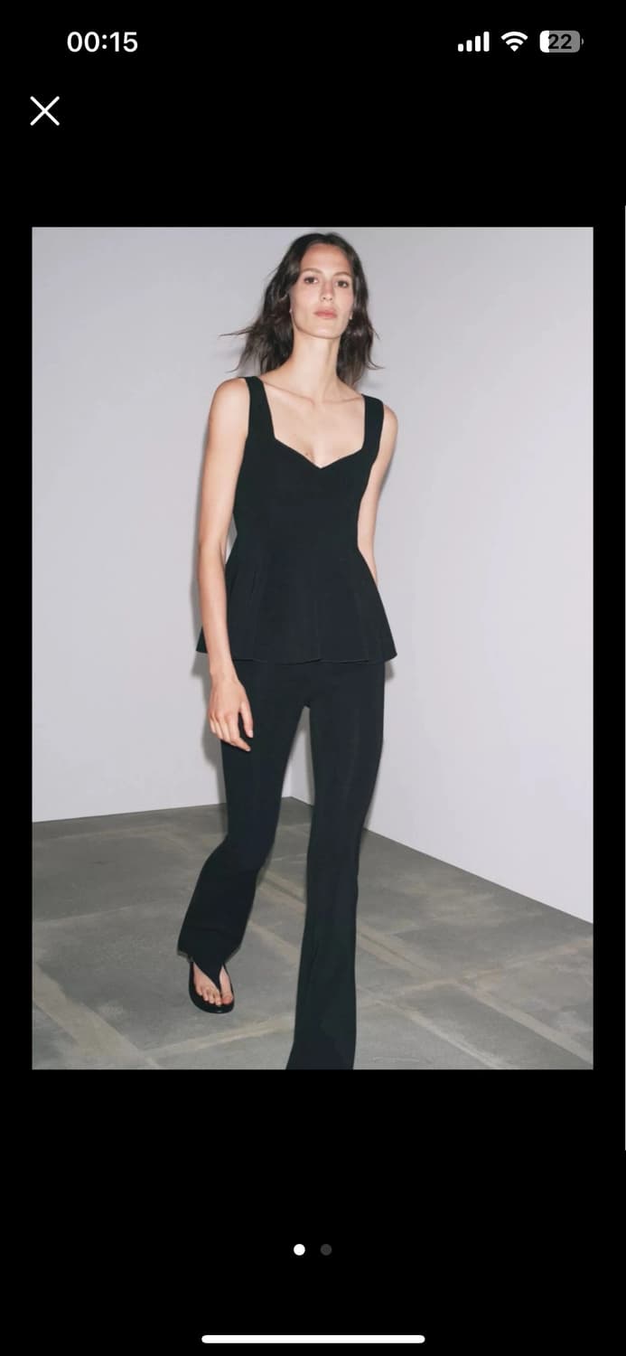 [ZARA] 페플럼 엘라스틱 소재 탑 - S 상품이미지2
