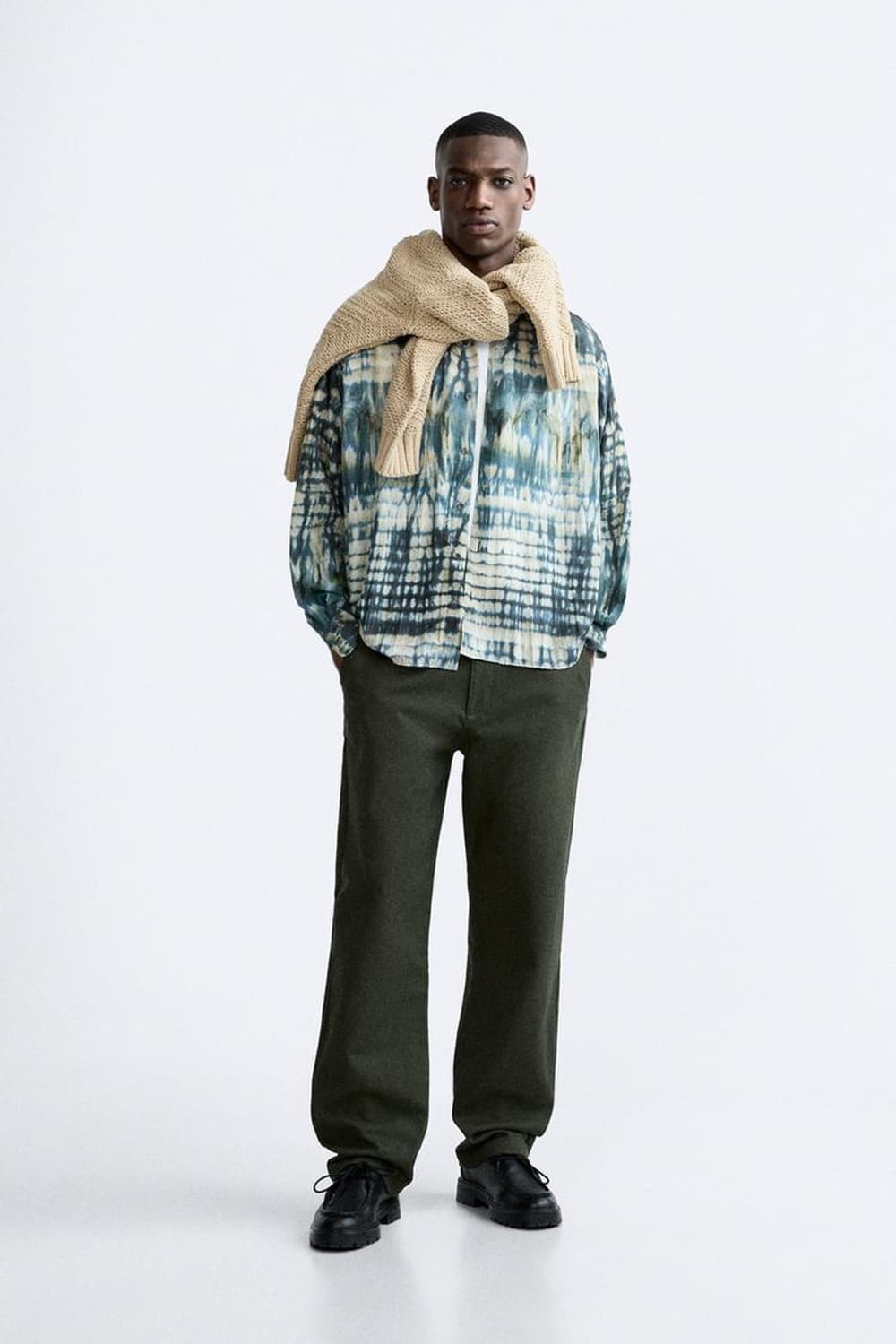 자라/ 타이다이 프린트 셔츠/ XL 상품이미지4