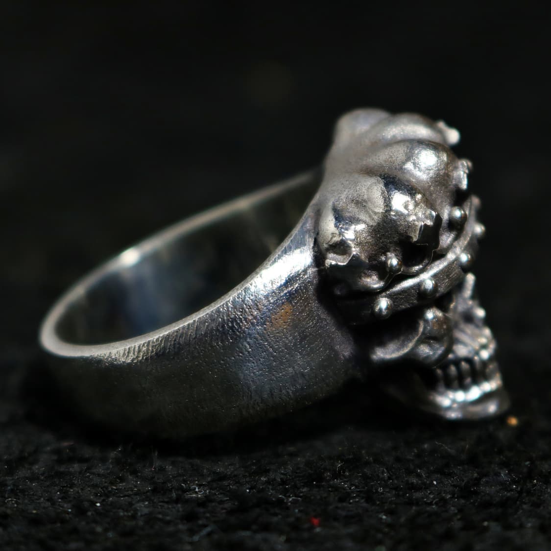 [USA 빈티지] 925 실버 '킹 오브 데스' 크라운 스컬 헤비 링 상품이미지4