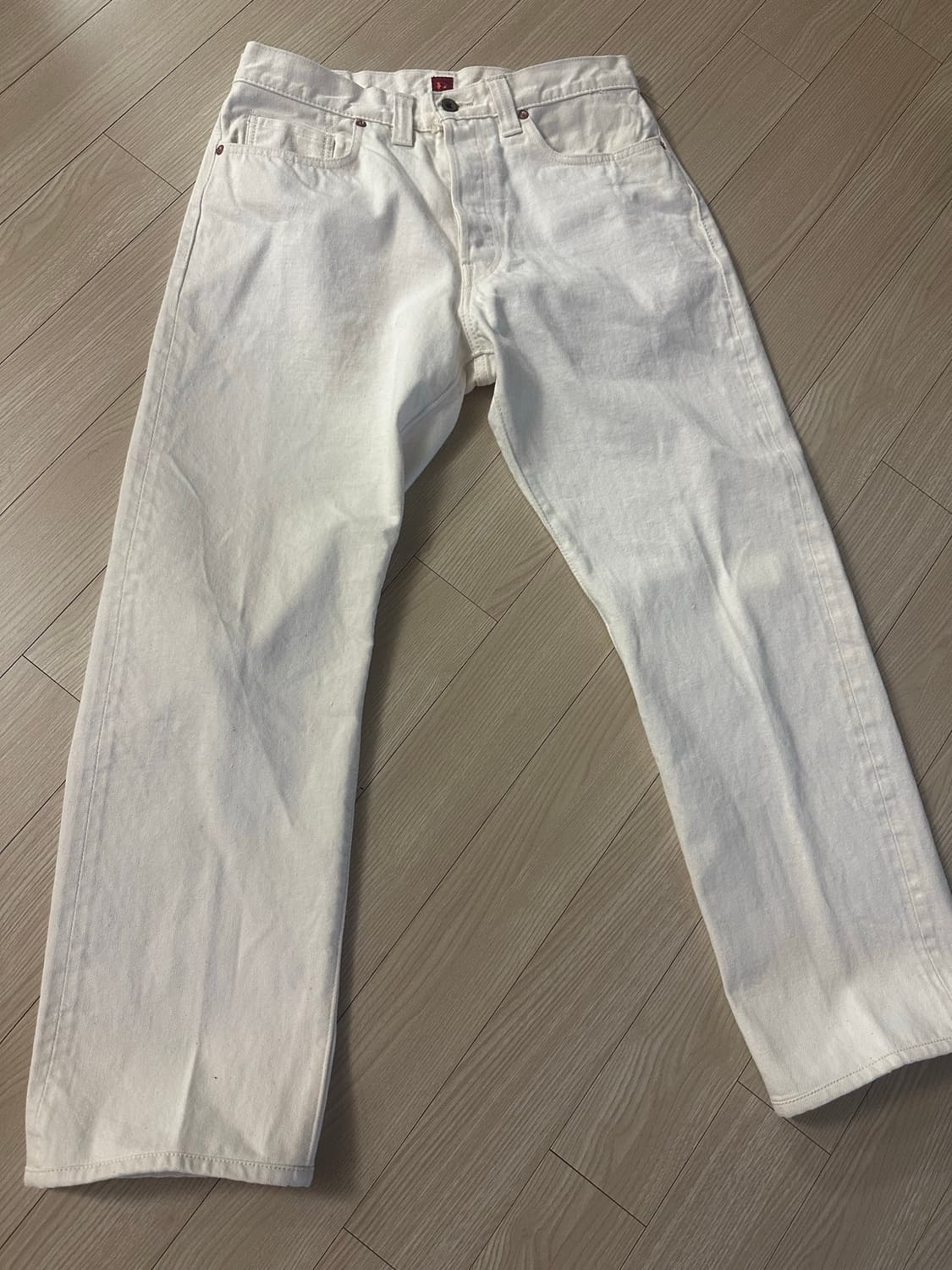 한정판 레졸루트 714 셀비지 화이트 데님 원 워시 상품이미지1