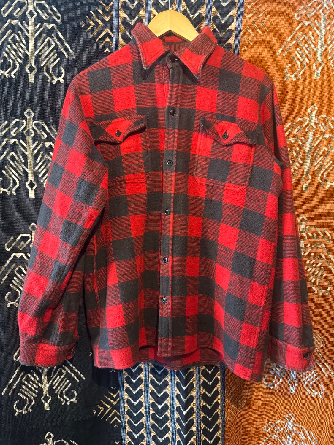 USA (울)폴라넬 체크  셔츠 레드 상품이미지1