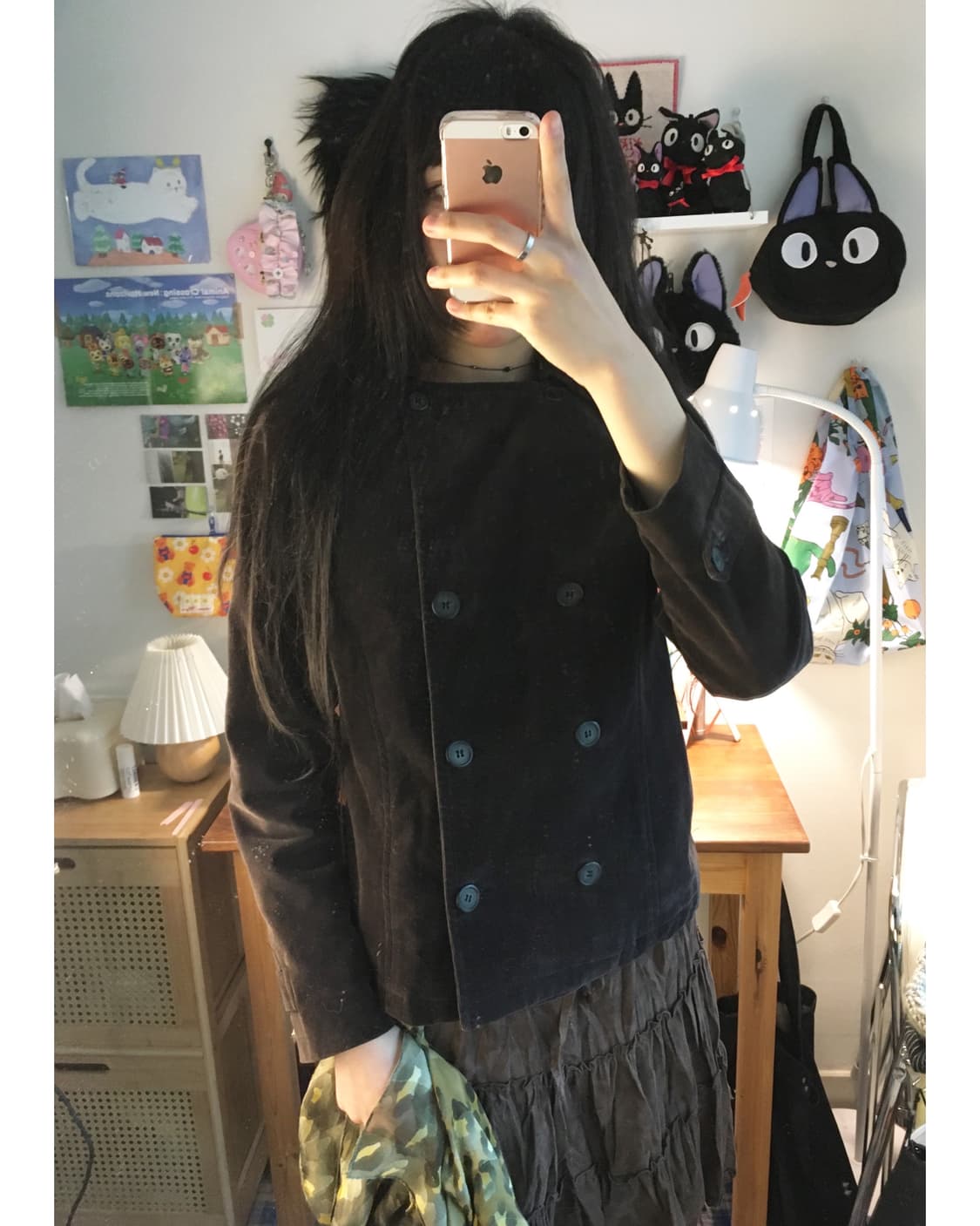 vintage velvet double jacket dark brown 상품이미지3