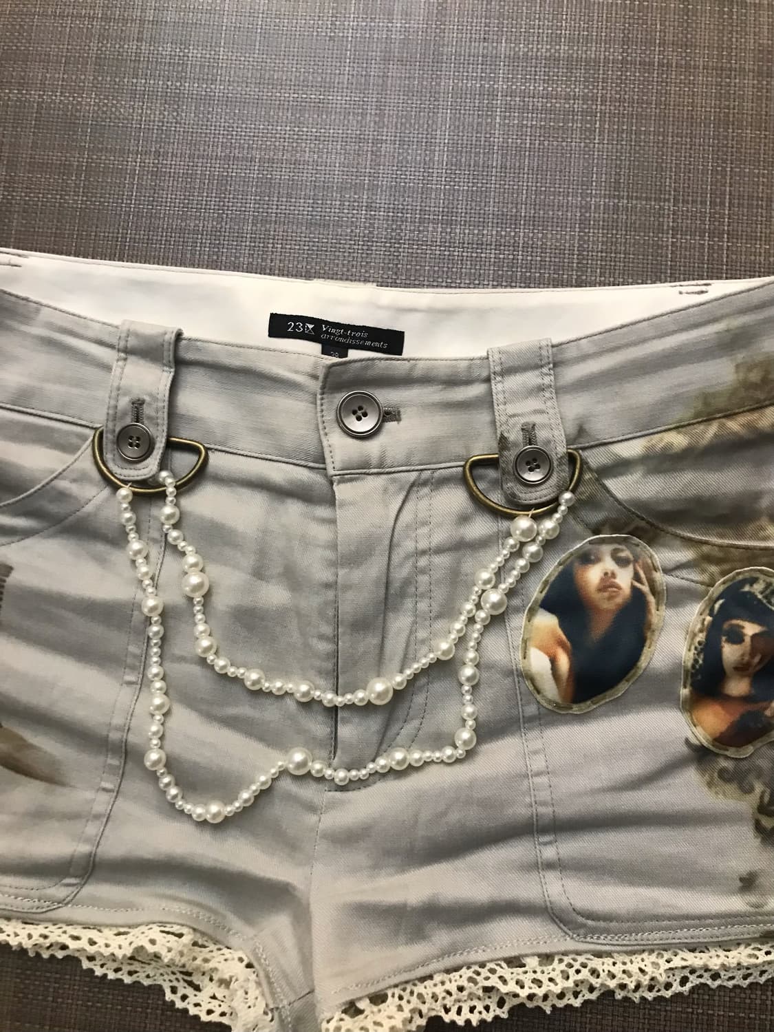 Lilico Pearl Chain Lace Shorts  상품이미지2