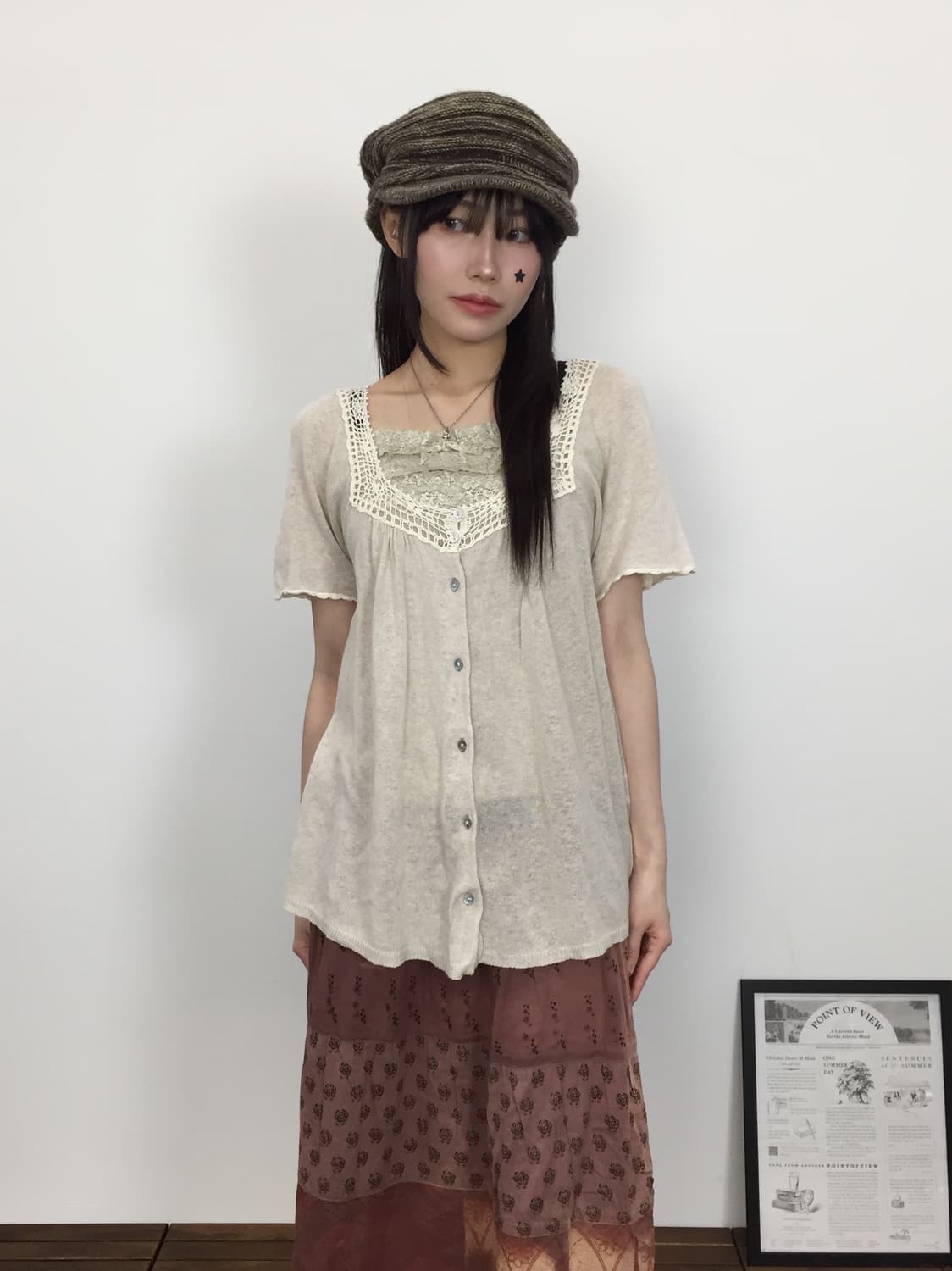 Jpn Mori Girl Oatmeal Beige Blouse 상품이미지2