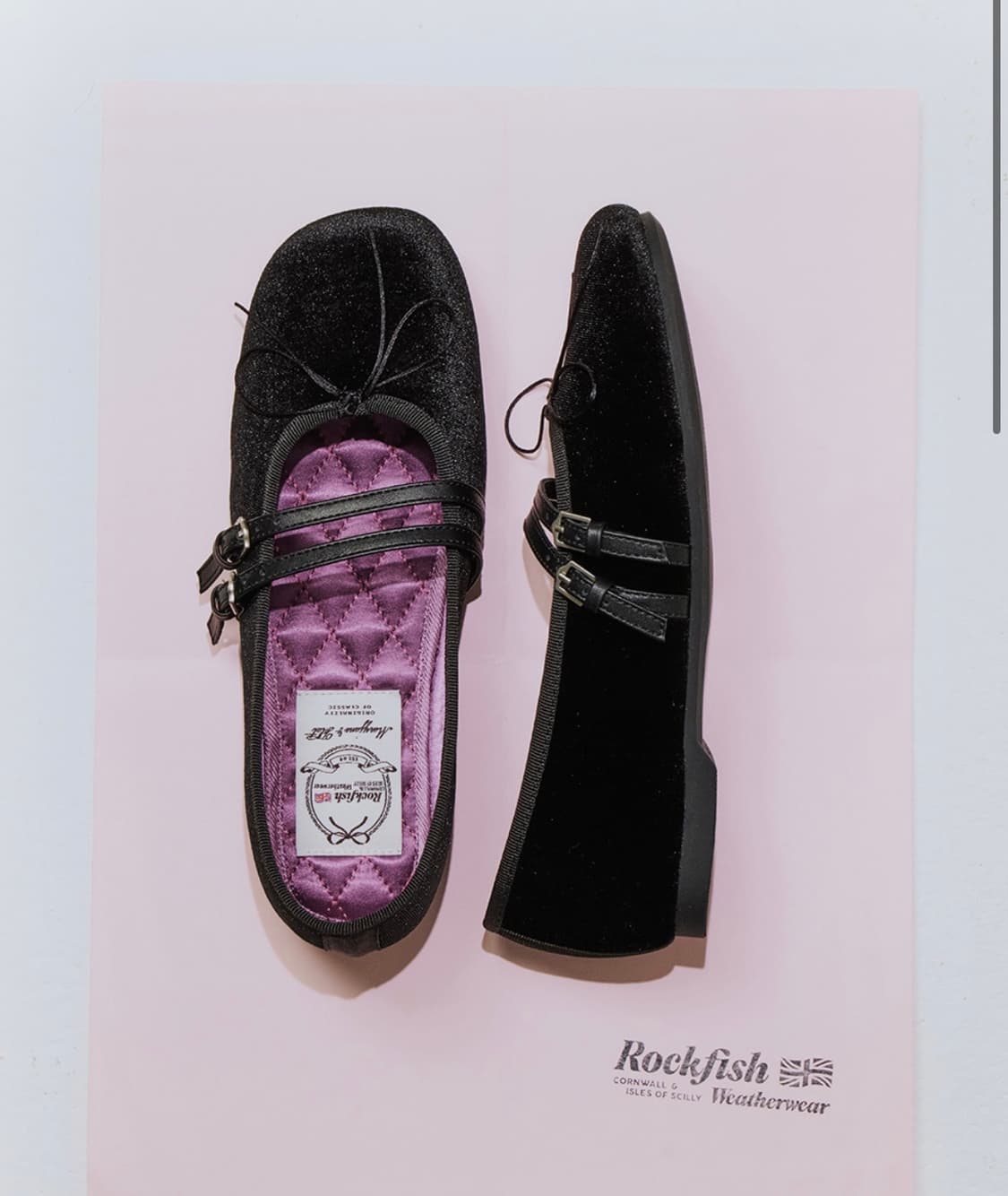 락피쉬 메리제인 스퀘어 토 투 스트랩 - 벨벳 (블랙) 245 상품이미지1