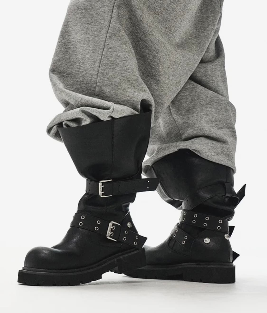 블랙퍼플 크리즈 와이드 부츠 Crease Wide Boots_Black 상품이미지1