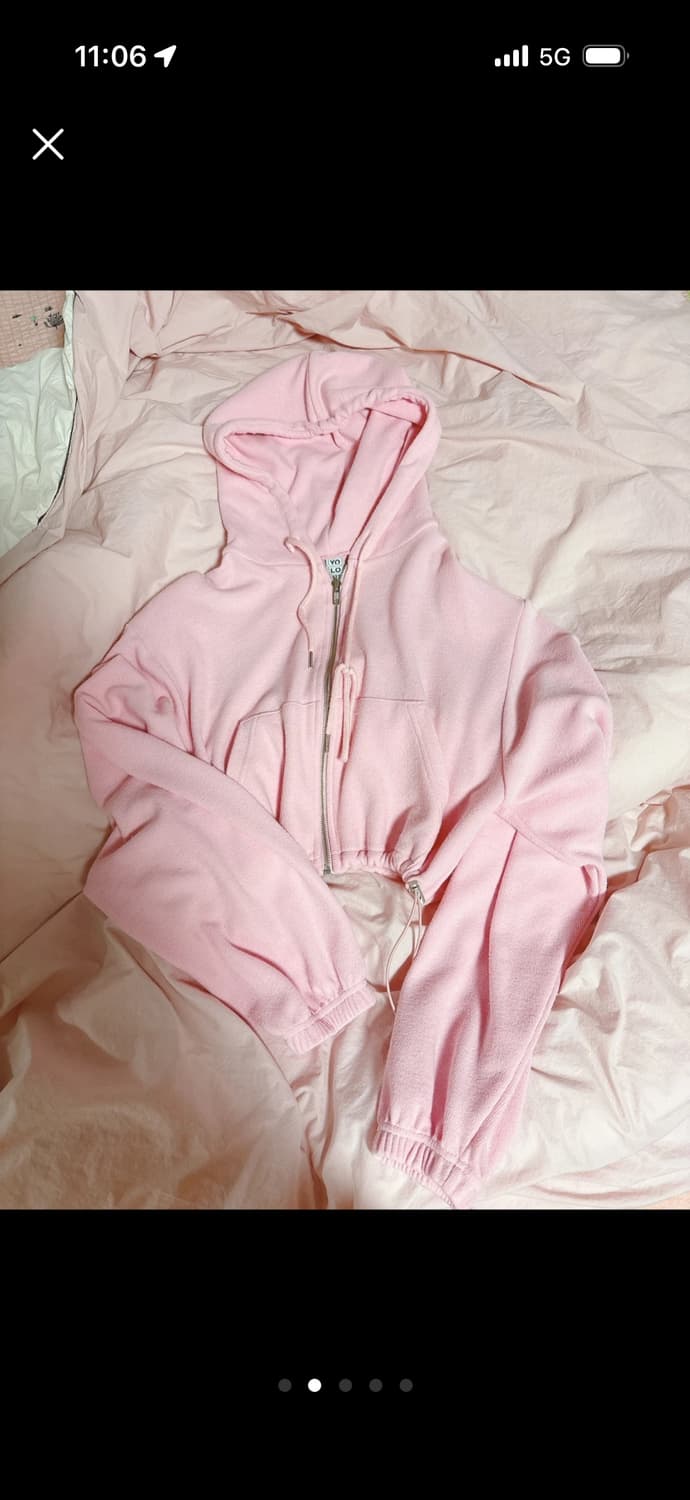 딸기우유 어깨패드 후드집업자켓 상품이미지1