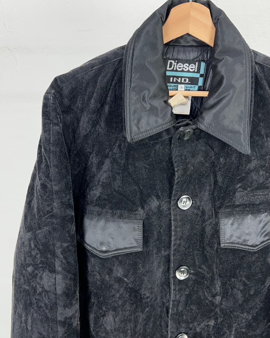 디젤 블랙 벨벳 스웨이드 도킹 헌티드 포켓 코트 자켓 상품이미지2