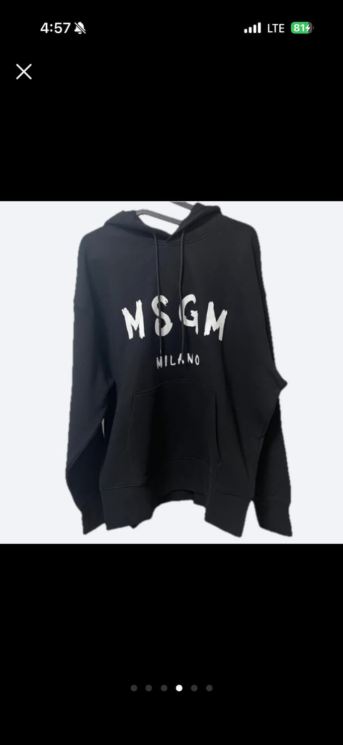 (새상품) MSGM 포켓 후드티 블랙 상품이미지4