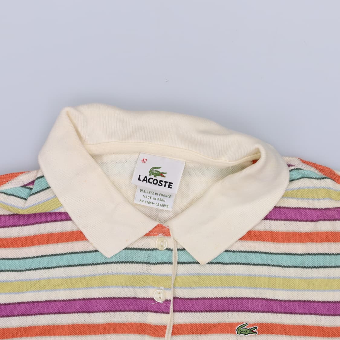 42 라코스테 여성 스트라이프 PK셔츠 0319H1 상품이미지4