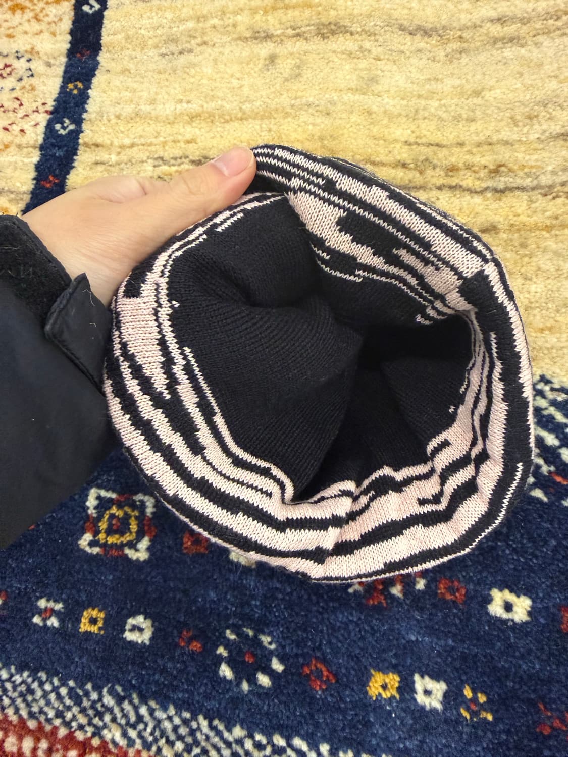 빈티지 지브라 패턴 비니 상품이미지2