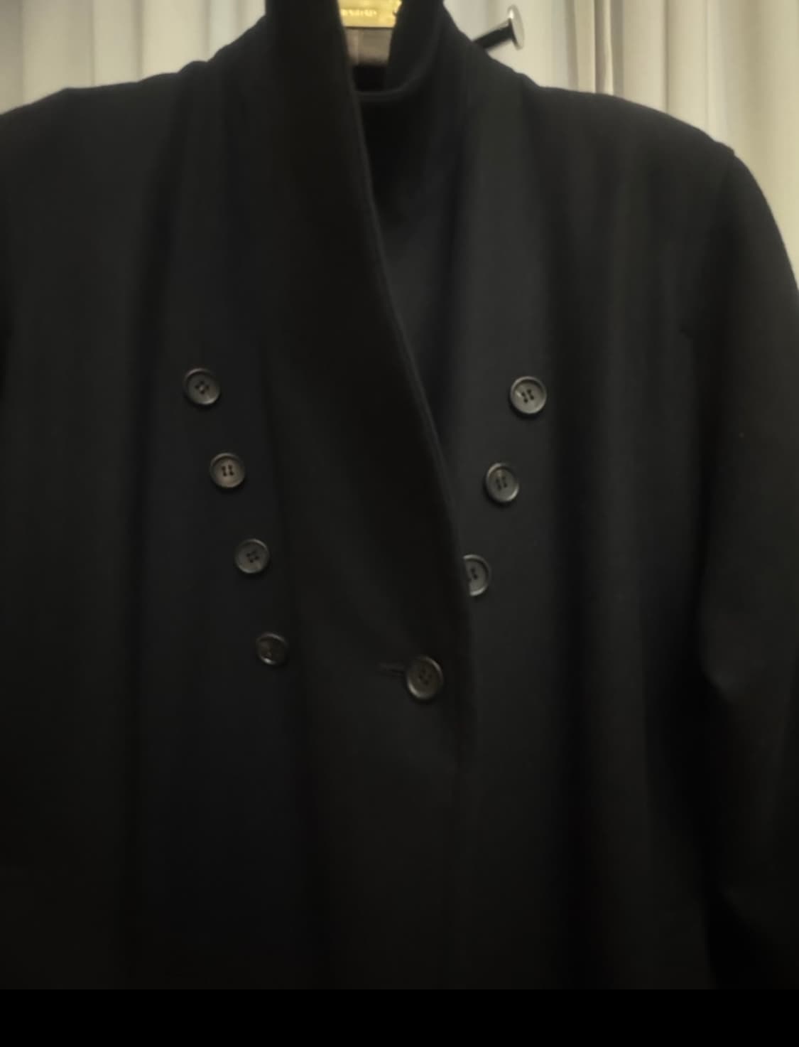 Y's 요지야마모토 블랙 더블 브레스트 롱코트   상품이미지2