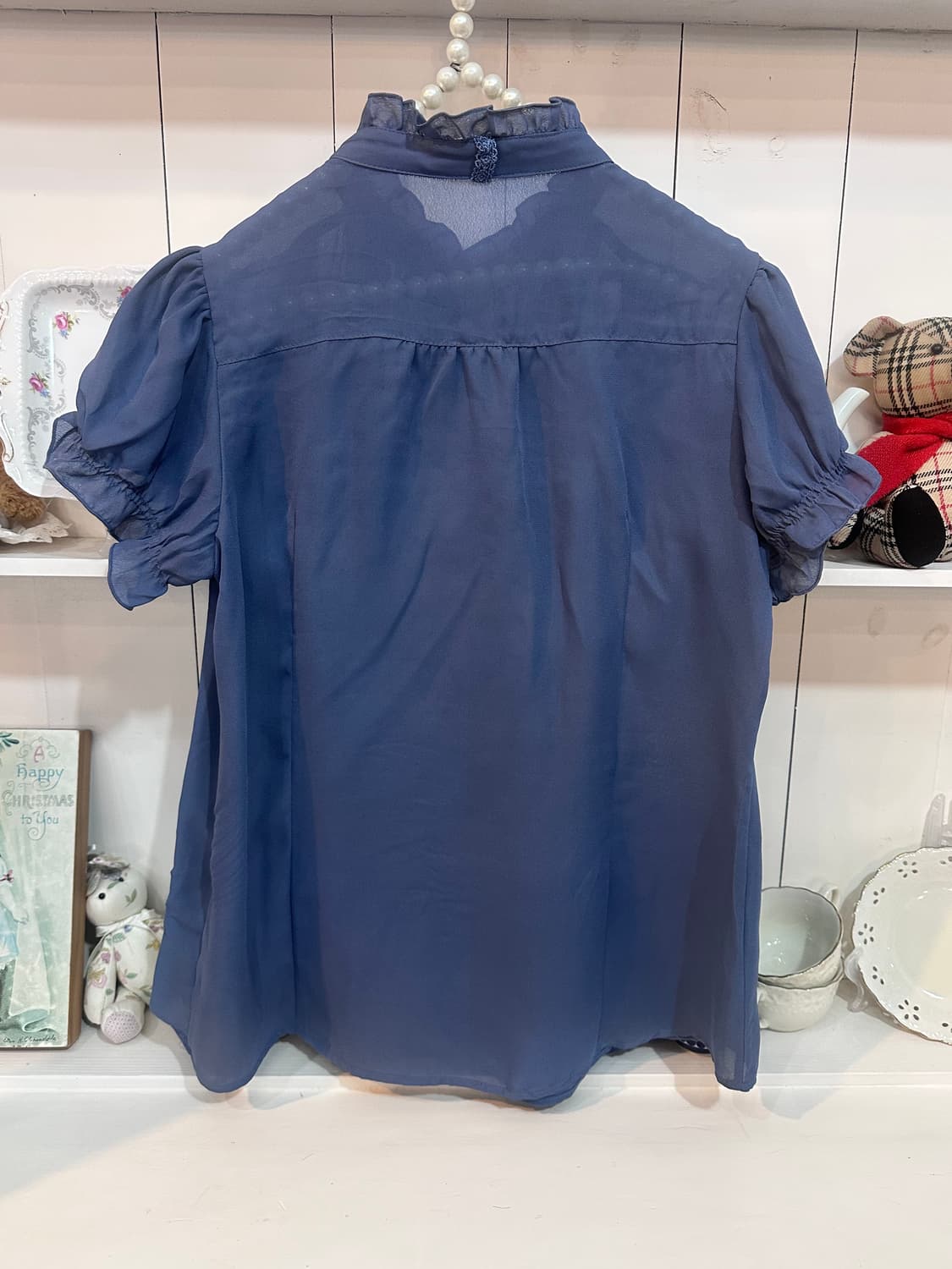 axes femme(엑시즈 팜) 퍼프소매 프릴 레이스 블라우스 상품이미지3