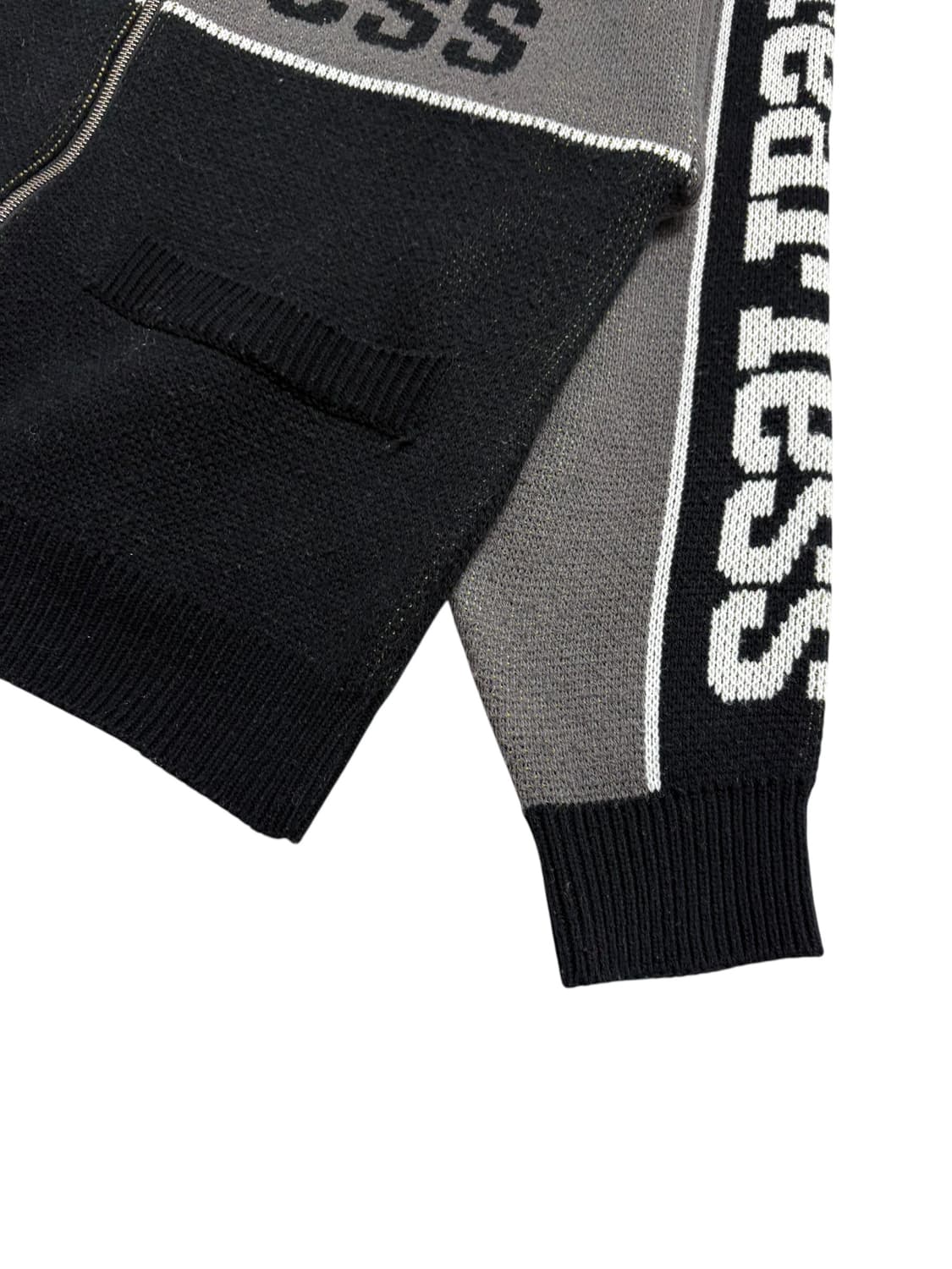 크리틱 피어리스 레이싱 집업 니트 블랙 상품이미지4