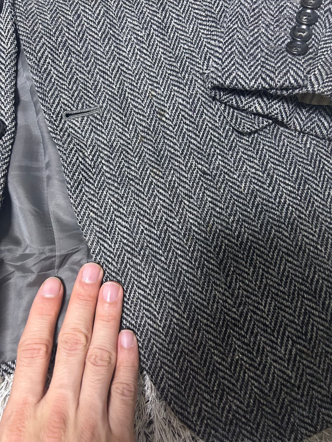 일제 하운드투스 헤링본 블레이저 사이즈 105 상품이미지3