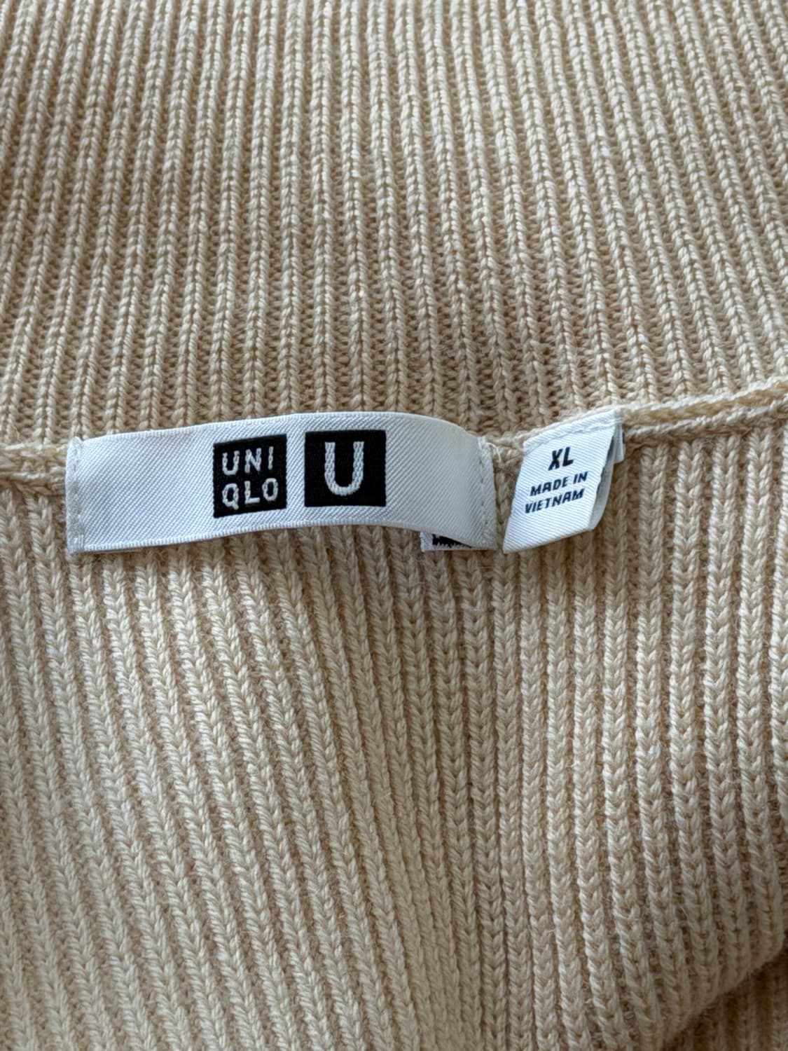 유니클로U메리노블렌드립풀짚스웨터 내츄럴 443495 상품이미지3