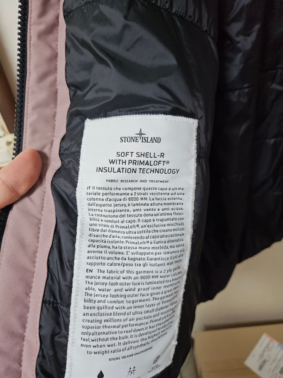 스톤아일랜드 소프트쉘R 프리마로프트 로즈쿼츠xl 상품이미지6