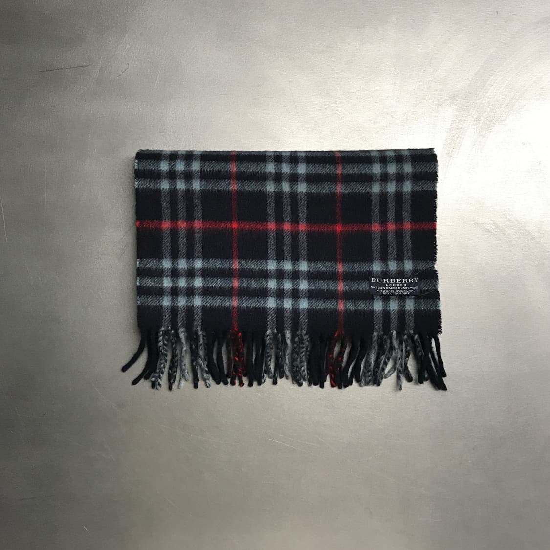 버버리 정품 캐시미어/울 머플러 네이비 상품이미지2