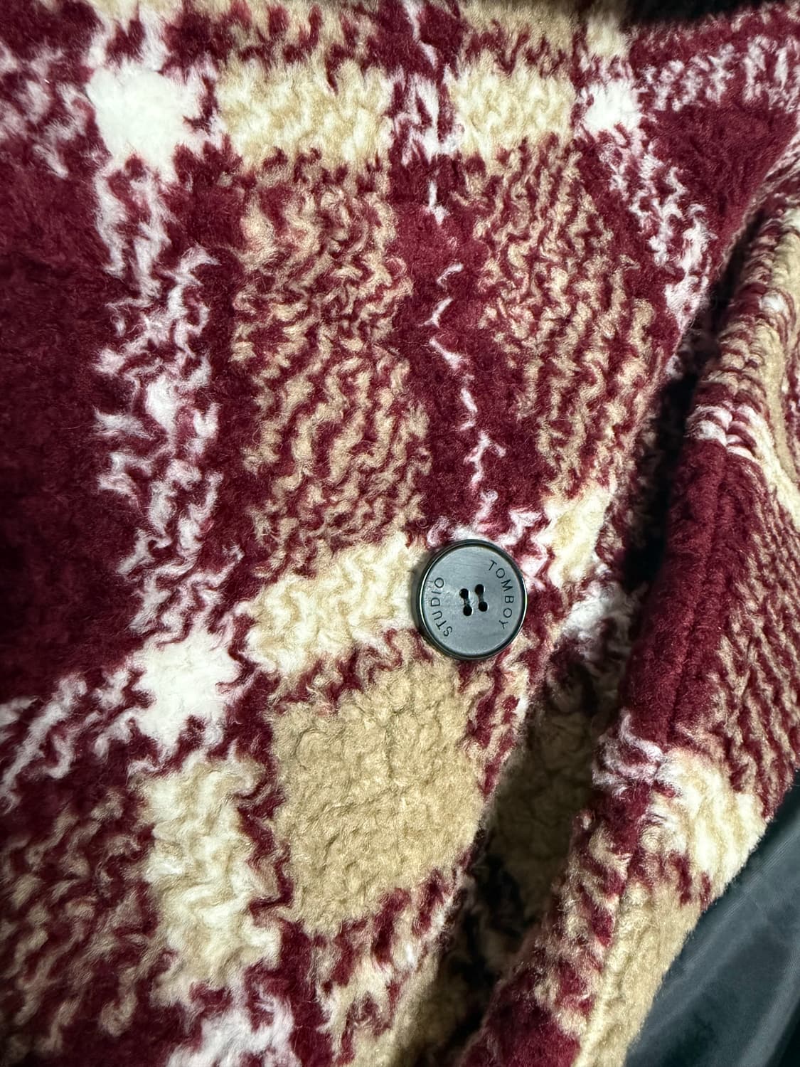 톰보이 뽀글이 체크코트 상품이미지4