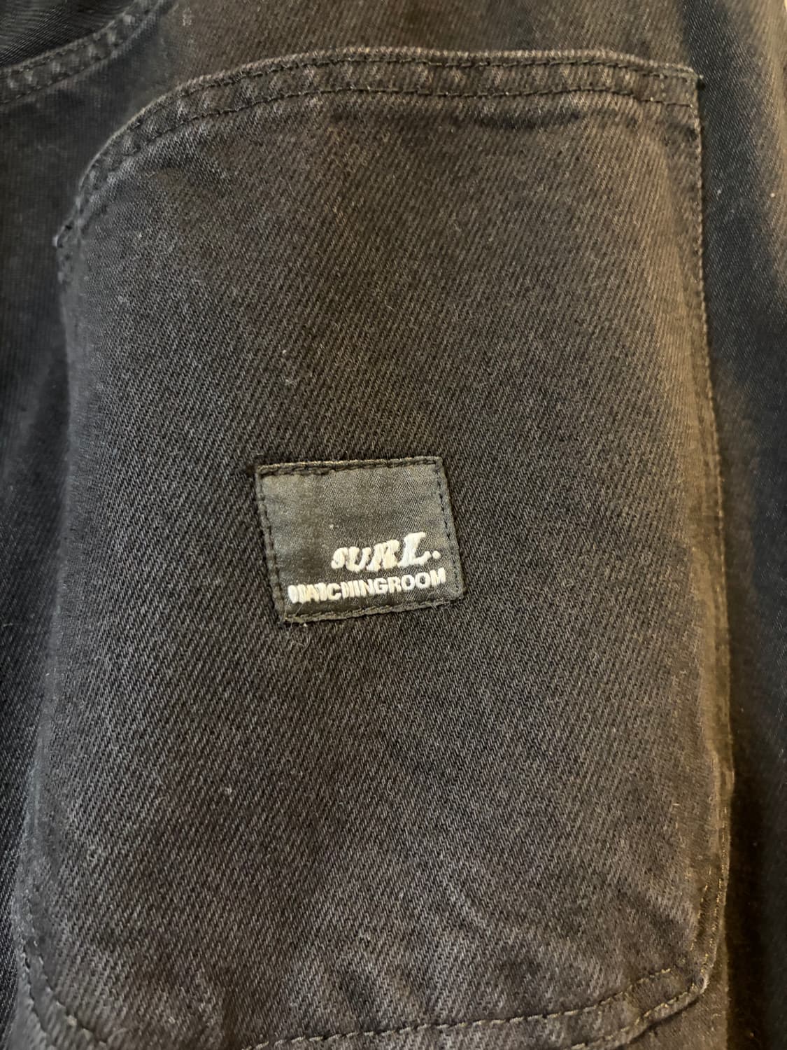 해칭룸 x Surl 와이드 커브드진 워시드 블랙 상품이미지3
