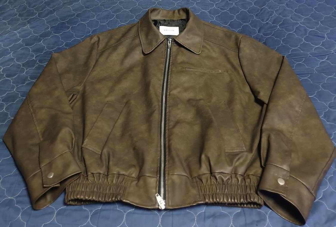 RAYGUN 빈티지에이징 레더 봄버자켓 다크브라운 (F) 상품이미지1