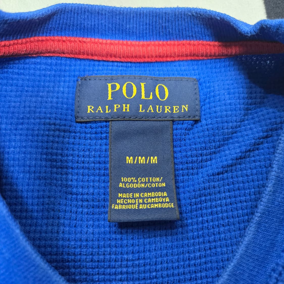 M 폴로랄프로렌 와플티셔츠 블루 하자 상품이미지3