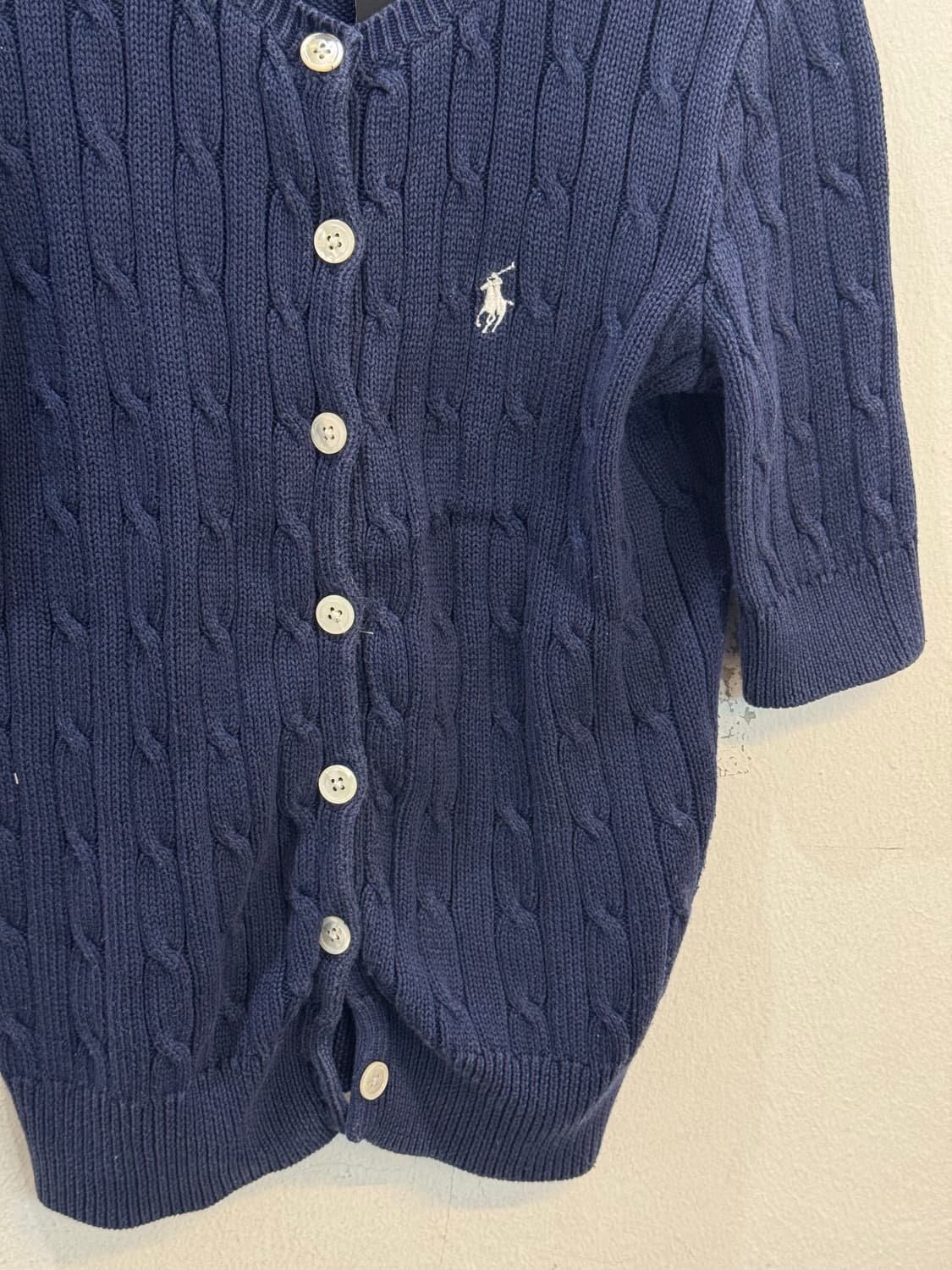 Ralph Lauren navy knit short-sleeved car 상품이미지4