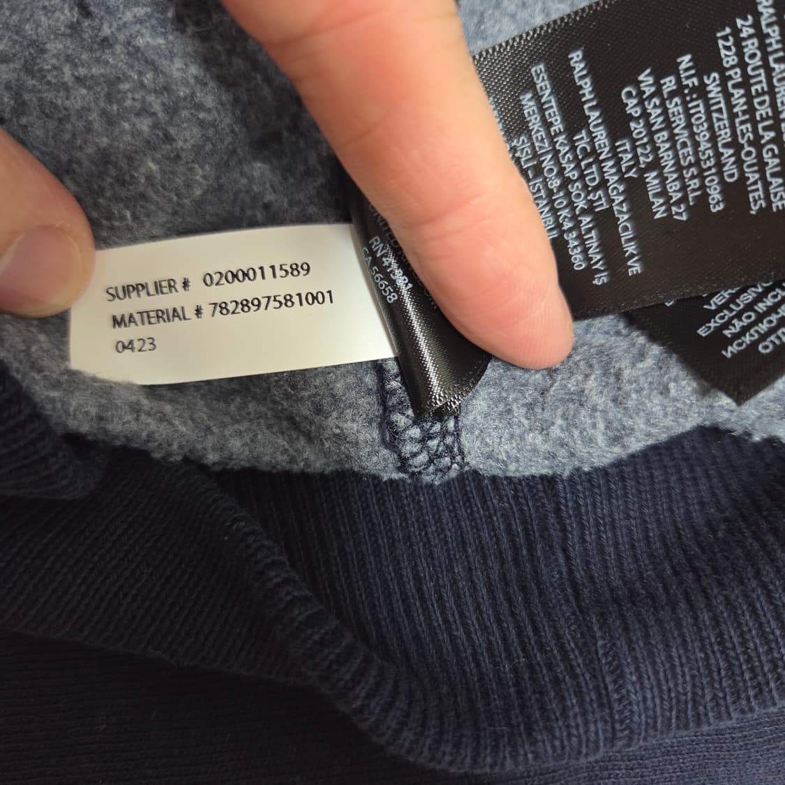 [M] 더블알엘 RRL 로고 플리스 후드 티셔츠 상품이미지2