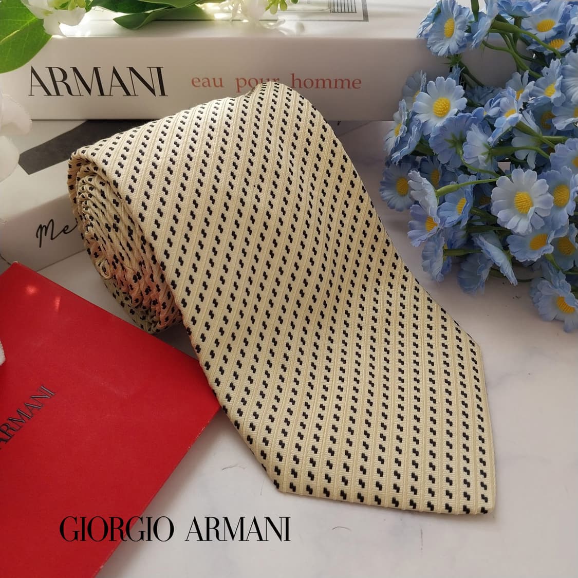조르지오 아르마니 레몬 패턴 넥타이 9.9cm A+등급 K1870 상품이미지2