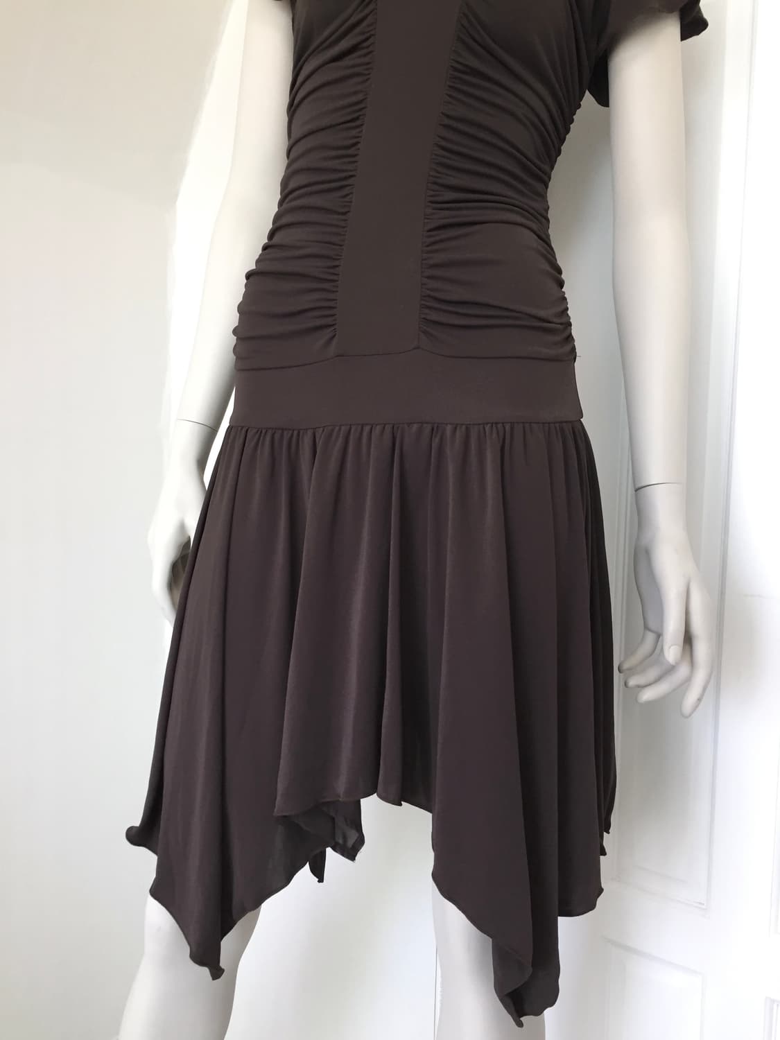 Japan Designer brown Shirring Dress 상품이미지6