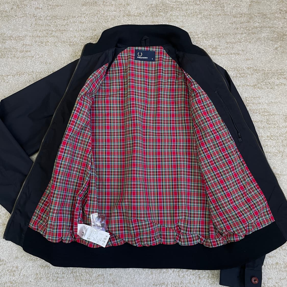 [S] 프레드페리 코튼 해링턴 잉글랜드 타탄 체크 자켓  상품이미지4