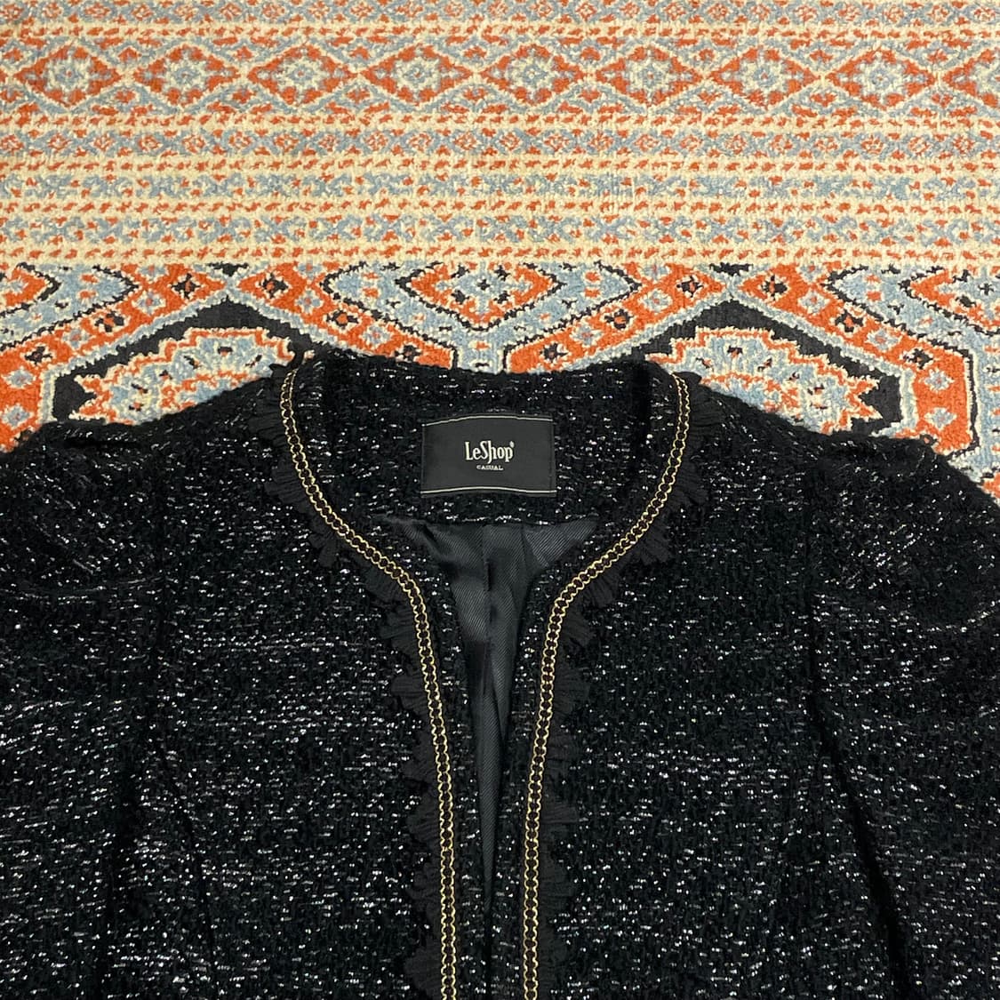 르샵 블랙 트위드 숏 자켓 여성S 상품이미지2