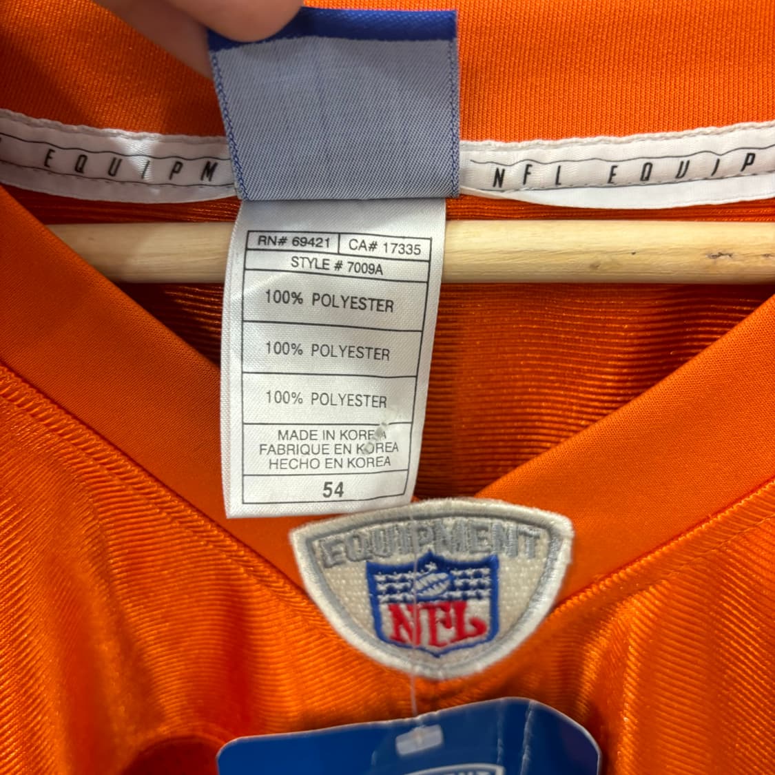 NFL X 리복 시카고 베어스 오렌지 럭비져지 2XL 상품이미지8
