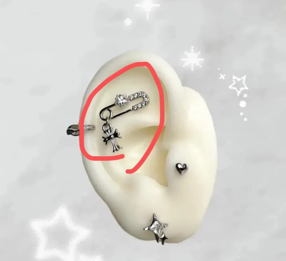 새상품 | 큐빅 별 피어싱 상품이미지3