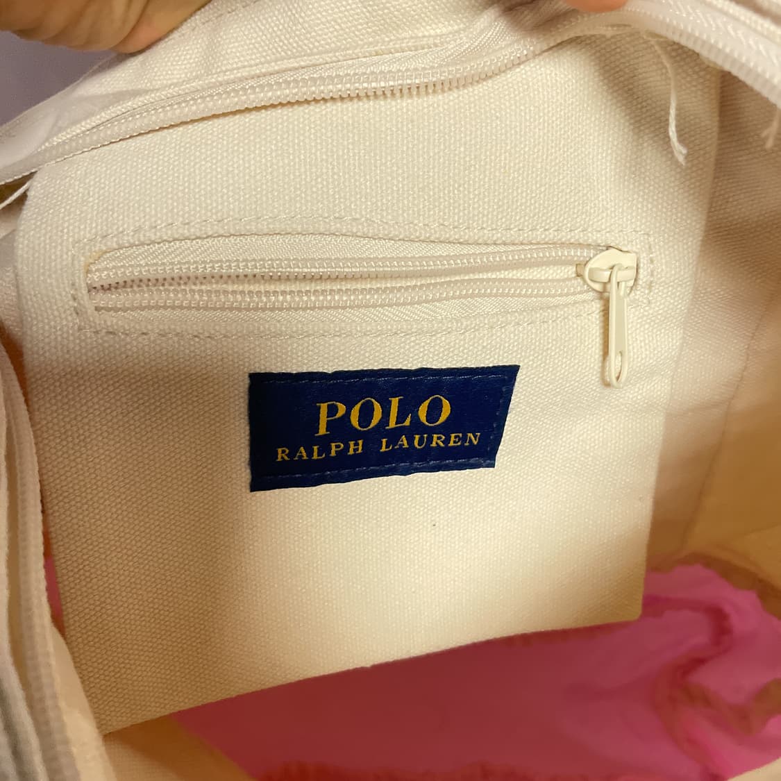 폴로 랄프로렌 캔버스 토트백 핑크 상품이미지6