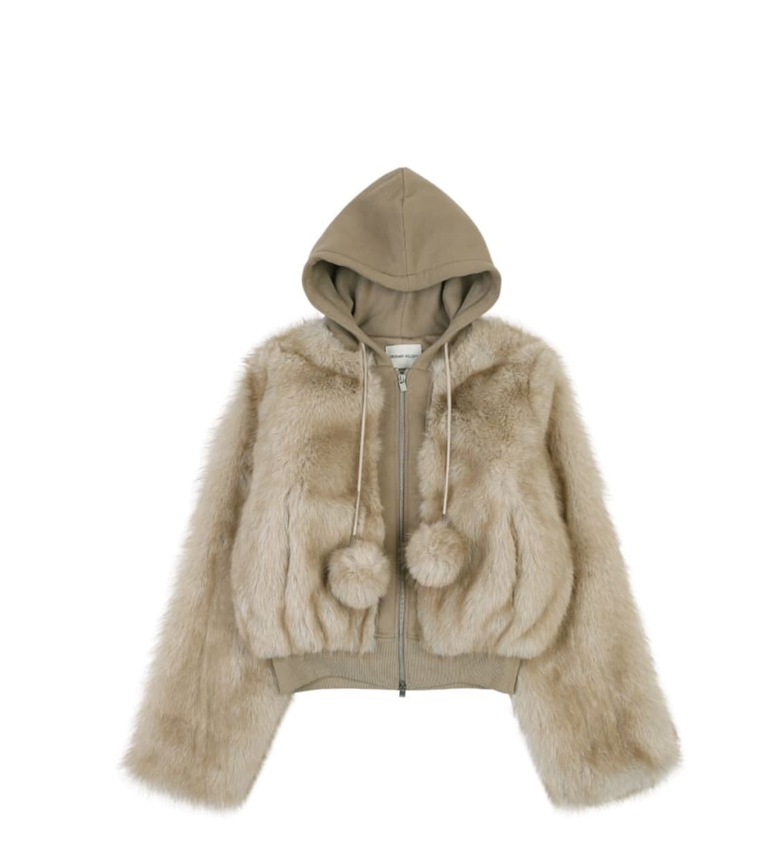 MIXED FUR HOODED JUMPER [BEIGE] 상품이미지4
