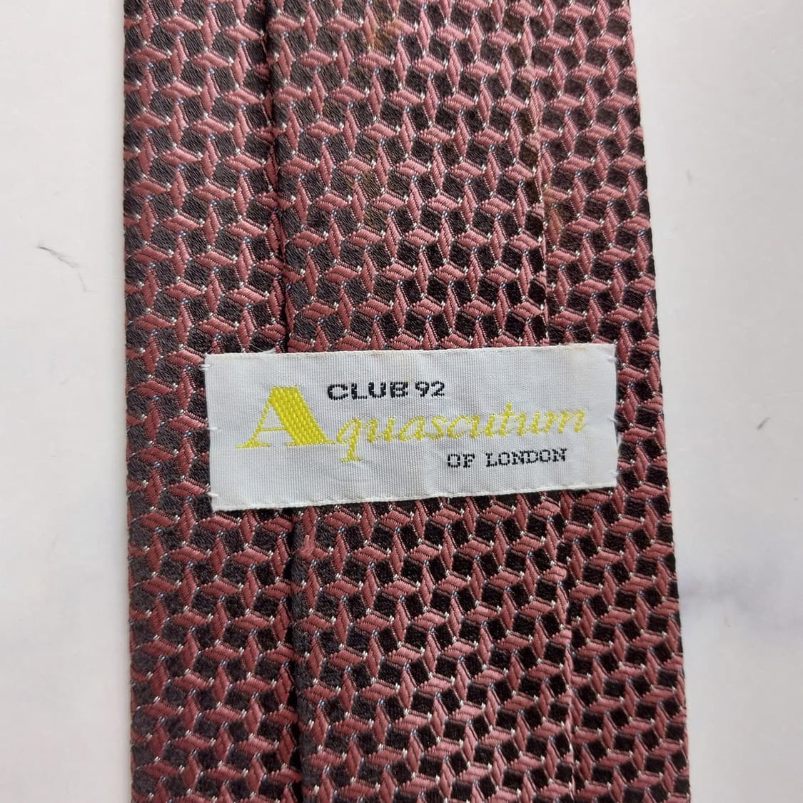 아쿠아스큐텀 브라운 자카드 패턴 넥타이 8.1cm A+등급 K2390 상품이미지8