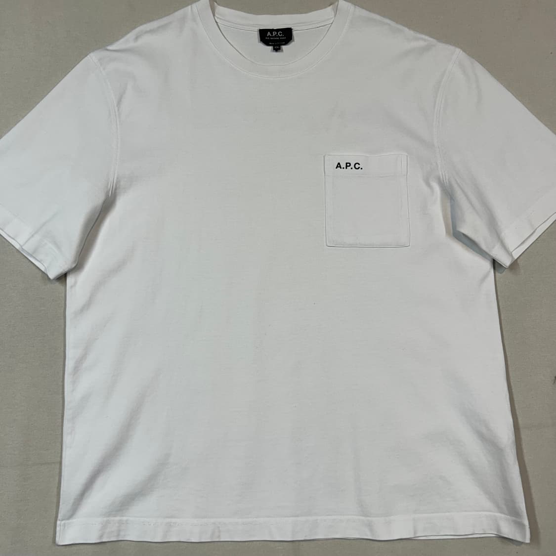 XXL) 아페쎄 A.P.C. 화이트 포켓 반팔 티셔츠 상품이미지2