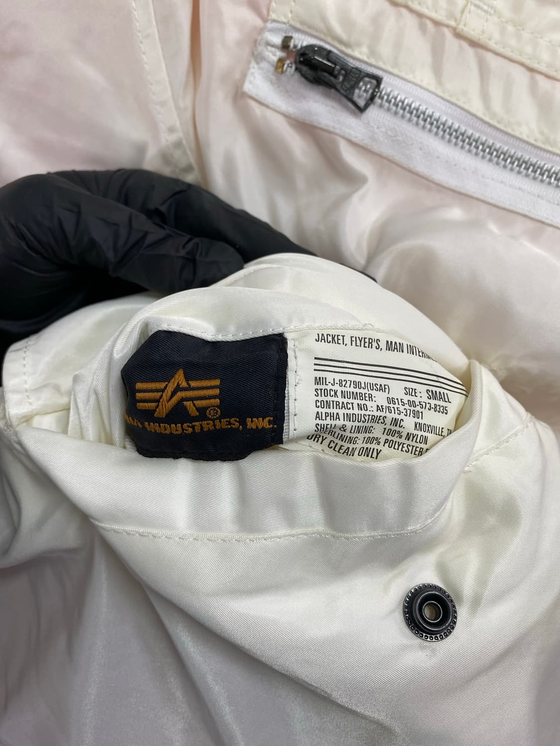 알파인더스트리 MA-1 플라이트 자켓 화이트 S 상품이미지10