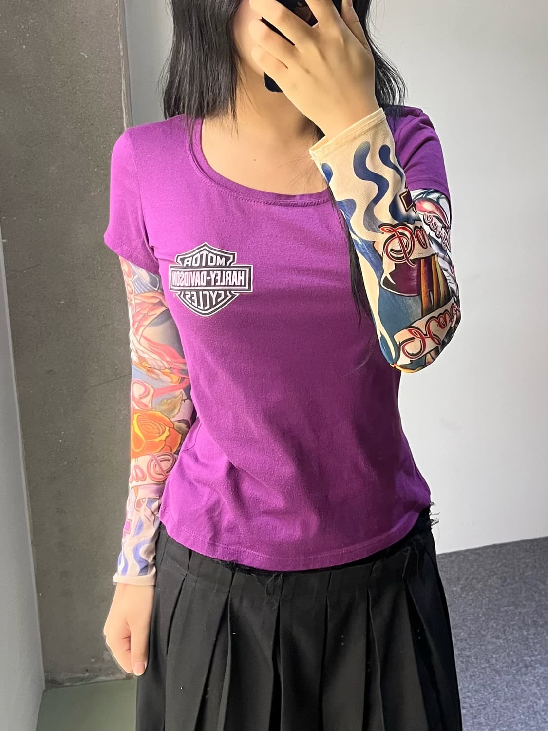 할리데이비슨 타투 암 워머 롱슬리브 상품이미지2