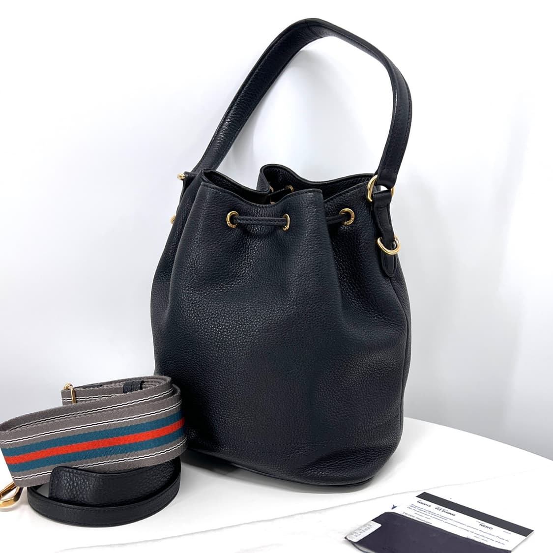 프라다 비텔로 다이노 버킷백 크로스백 블랙 (1BE018) 상품이미지3