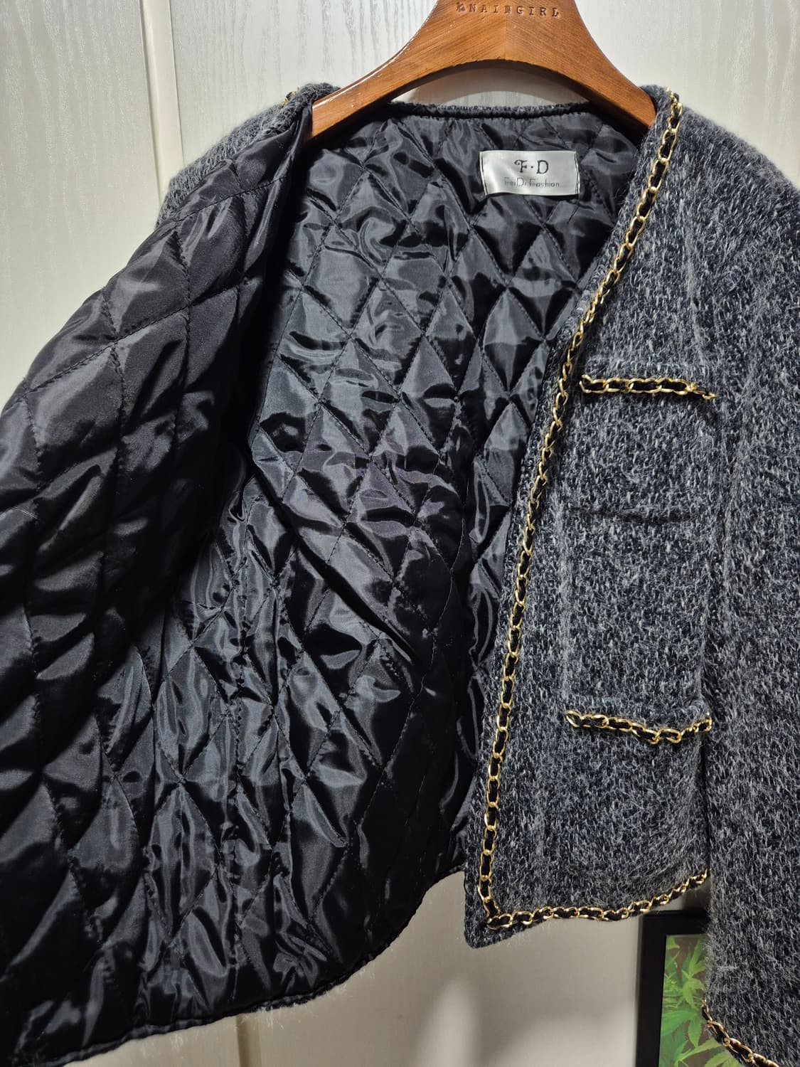 (세일)(새상품)누빔 트위드 셋업 자켓 스커트 상품이미지4