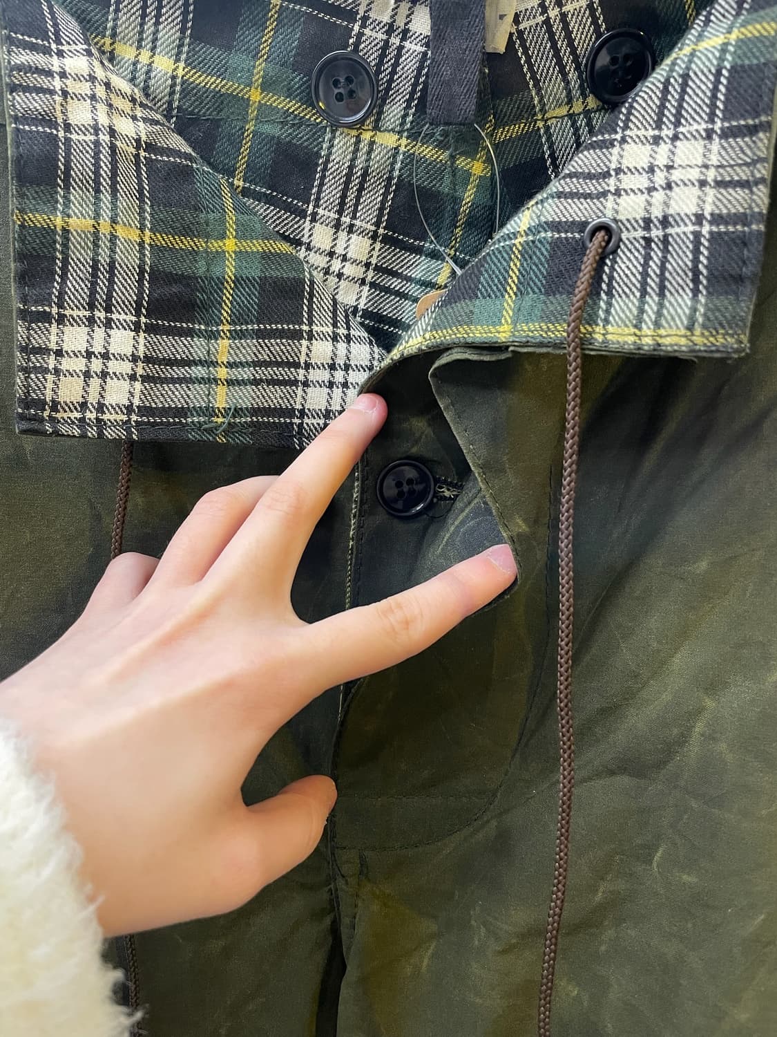 Barbour 바버 올리브 카키 왁스 팬츠 상품이미지5