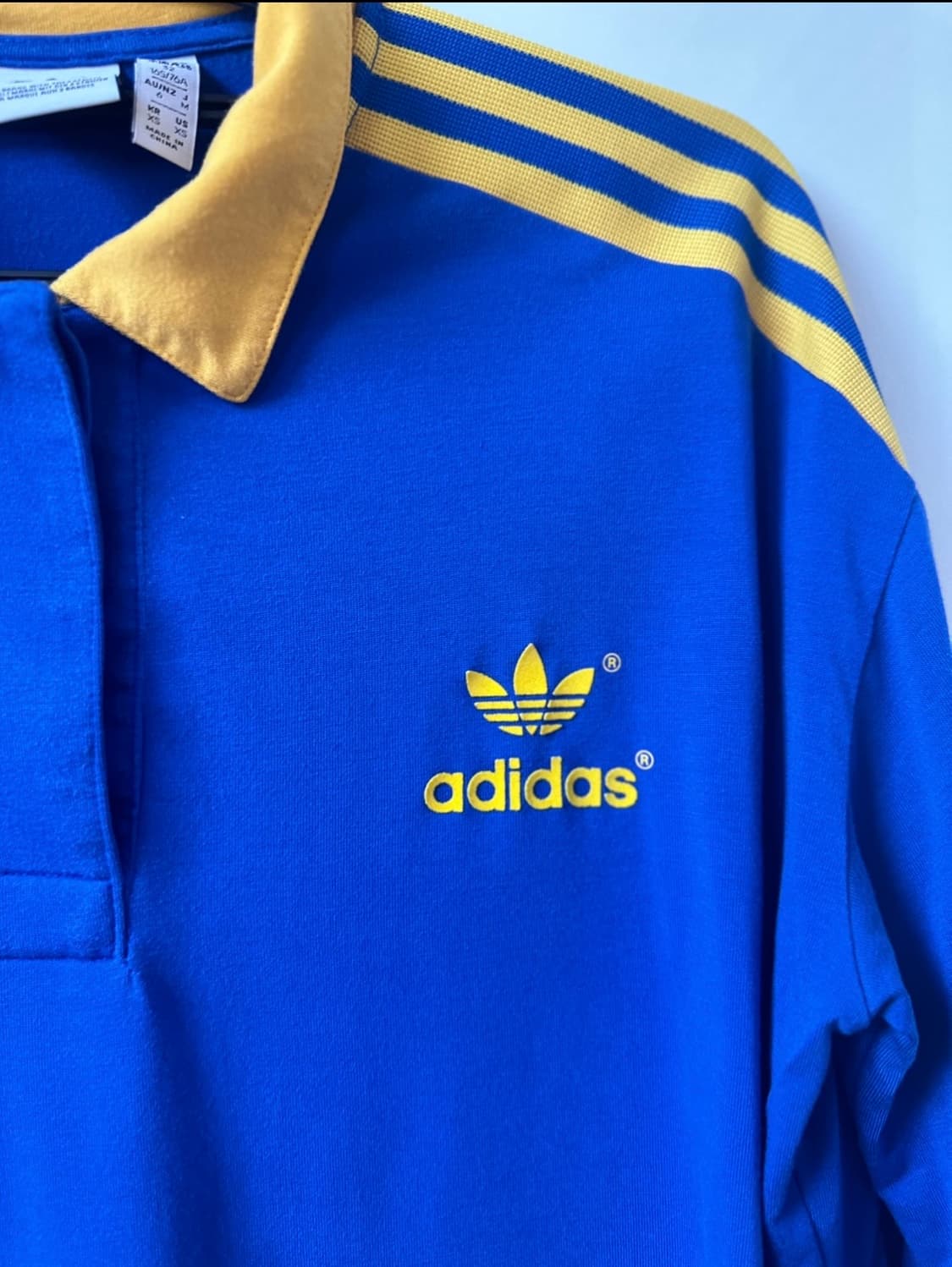 아디다스 아디컬러 긴팔 크롭티 블루/옐로우 상품이미지3