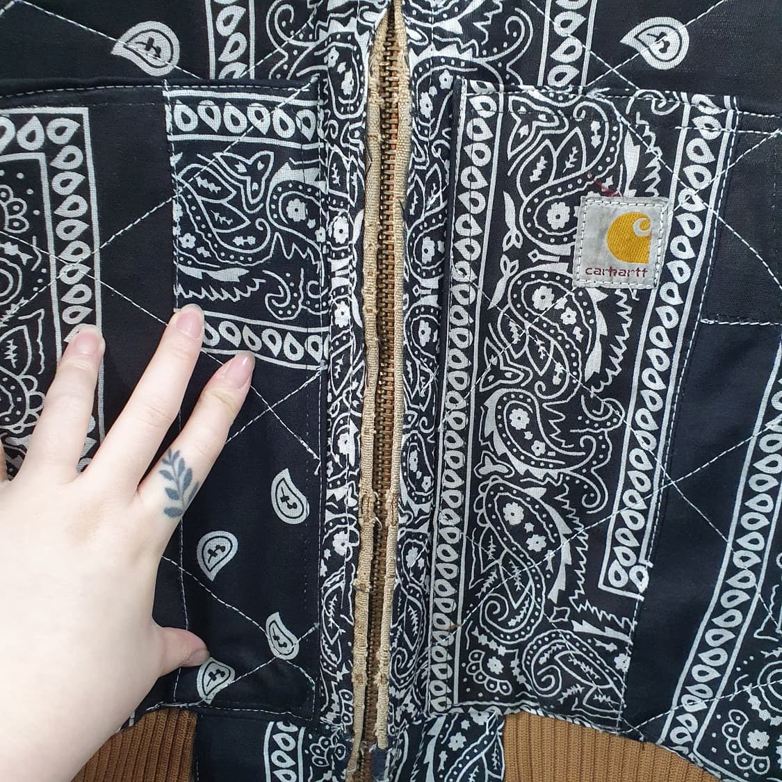 추XL-2XL 칼하트 남성 오버핏 빈티지 반다나 페이즐리 후드 자켓 상품이미지6