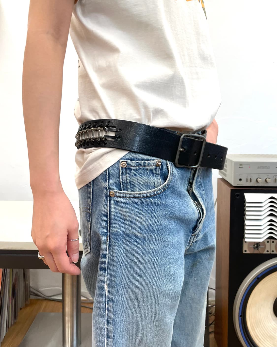 디스퀘어드2 메탈 체인 레더 벨트 상품이미지5