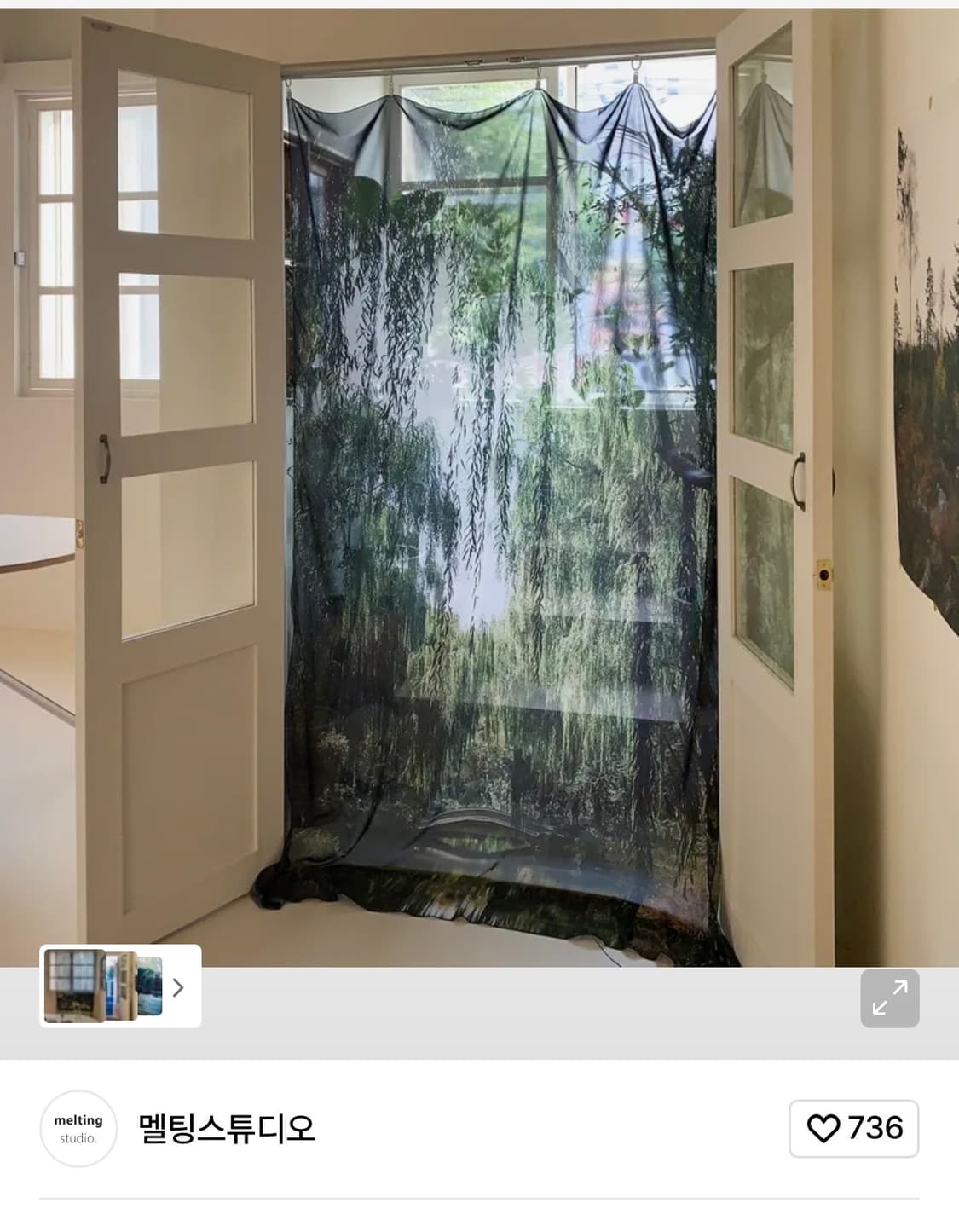 풀숲정원 패브릭 포스터 쉬폰커튼 가림막커튼 상품이미지2